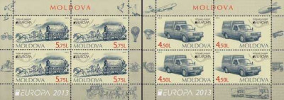 MOLDOVA 2013, Vehicule postale - EUROPA CEPT, bloc neuzat, MNH foto