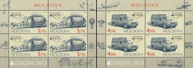 MOLDOVA 2013, Vehicule postale - EUROPA CEPT, bloc neuzat, MNH