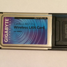 Placa retea wireless Gigabyte GN-WMKG, 802.11b/g, maxim 54 MBps, PCMCIA (503)
