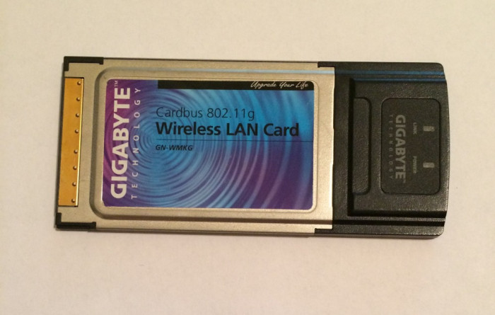 Placa retea wireless Gigabyte GN-WMKG, 802.11b/g, maxim 54 MBps, PCMCIA (503)