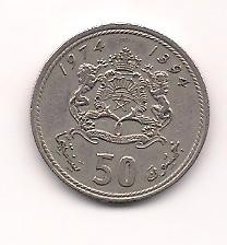 No(2) moneda-Maroc- 50 santimat 1974 foto