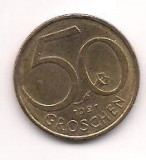 No(4) moneda- Austria - 50 Groschen -1991