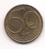 No(4) moneda- Austria - 50 Groschen -1991
