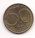 No(4) moneda- Austria - 50 Groschen -1991