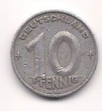 No(2) moneda- Germania DDR- 10 Pfennig 1949, Europa, Aluminiu