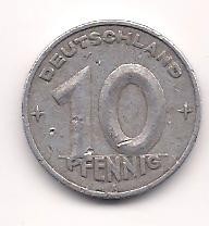 No(2) moneda- Germania DDR- 10 Pfennig 1949 foto