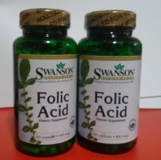 Acid folic 800 mcg, flacon 250 de capsule, cel mai bun pret in Romania! foto