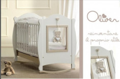 Patut pentru bebelusi din lemn masiv cu hublou plexiglas Oliver Baby-Italia foto