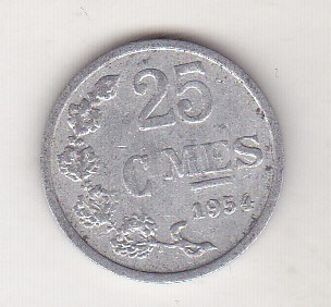 bnk mnd Luxemburg 25 centime 1954