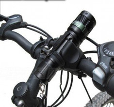 Set FAR Profi Pentru Bicicleta LED CREE LUXEON Lupa Zoom 3 Faze + Stop foto