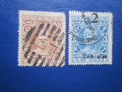 TIMBRE INDIA COCHIN 1922-29 foto