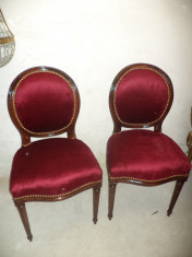 Set de 2 superbe scaune stil Ludovic cu tapiserie plusata foto