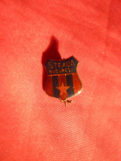 Insigna Fotbal-Club Steaua Bucuresti , metal si email , h= 1,5 cm foto