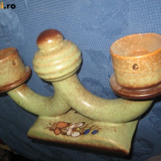 SFESNICE vechi vintage. Sfesnic rustic vechi ceramica marcaj DRGM Germania.