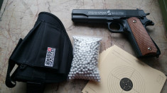 Pistol Airsoft 6mm FULL METAL Colt 1911 Bonus 1000 bile + toc Swiss Arms + tinte foto