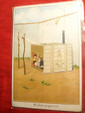 Ilustrata- Felicitare- Copii in cutia de Sampanie , inc.sec.XX
