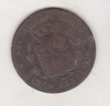 bnk mnd Spania 5 centimos 1877
