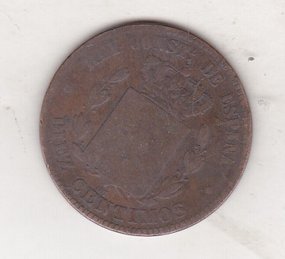 bnk mnd Spania 10 centimos 1877 OM foto