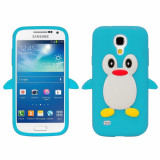 Husa silicon bleu blue model pinguin Samsung Galaxy S4 Mini i9190 + folie, Portocaliu