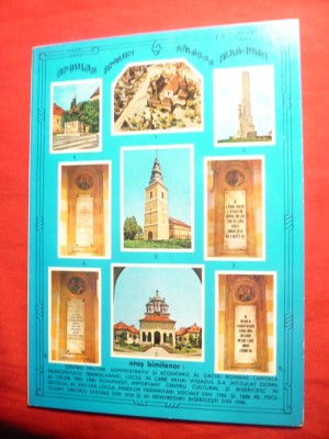 Ilustrata dubla - Alba Iulia - Monumente foto
