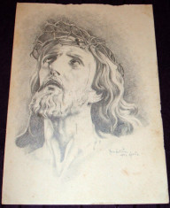 Mantuitorul - Grafica religioasa semnata Gheorghe Nistor 1947, Gherla foto