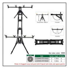 Rod Pod FL ( RodPod ) Titan 4 Posturi 4 Picioare Aluminiu Carp FX 10 foto