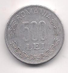 No(4) moneda- ROMANIA-500 Lei 1999 foto