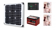 Sistem Solar Fotovoltaic Complet Pentru Iluminat Charger 12 V 10 W Lumina GRATIS foto