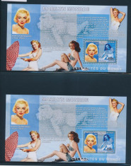 Personalitati actrite Marilyn Monroe - colite nestampilate MNH Congo 2006 48Euro foto