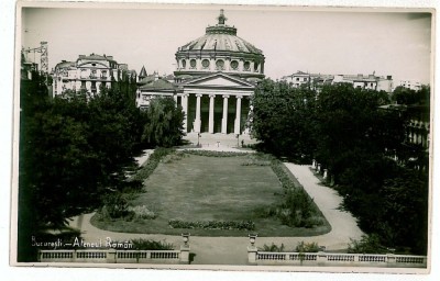 2077 - BUCURESTI, Atheneum - old postcard, real PHOTO - unused - 1934 foto