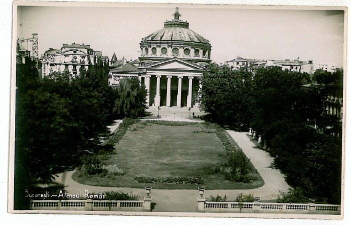 2077 - BUCURESTI, Atheneum - old postcard, real PHOTO - unused - 1934