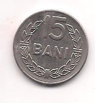 No(4) moneda- ROMANIA- 15 Bani 1966 foto