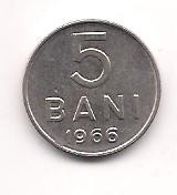 No(4) moneda- ROMANIA- 5 Bani 1966 foto