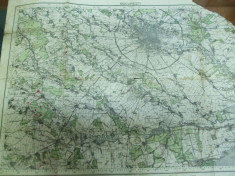Bucuresti harta color reimprimare 1942 a datelor din 1902 corectate in 1939 foto
