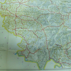 Banat Crisana Ardeal Oltenia harta color turistica oficiul turism Romania RSR