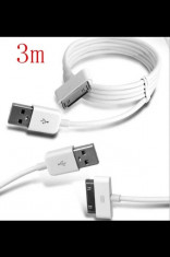 Cablu incarcator 3 metrii USB iPhone 4 4S 3G 3GS foto