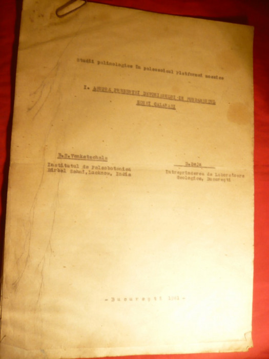 D.Beju si B.Venkatachala -Prezenta Devonianului in fundamentul Calarasi -1961
