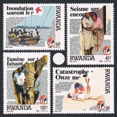 RWANDA 1988 CRUCEA ROSIE foto