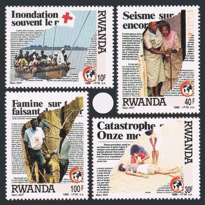 RWANDA 1988 CRUCEA ROSIE