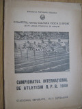 Campionatul International de Atletism RPR, 1949 (10-11 septembrie)
