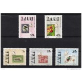 ZAIR 1986 CENTENARUL POSTEI - TIMBRU IN TIMBRU