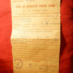 Ordin Mobilizare pt.Lucru ,stampila Corpului 2 Teritorial 1945