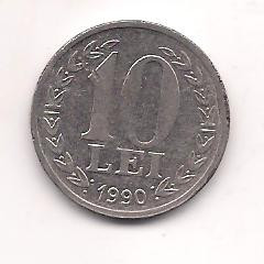 No(4) moneda- ROMANIA- 10 Lei 1990 foto
