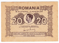 2) Bancnota 20 lei 1945 XF/UNC CEL MAI MIC PRET foto