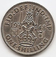 Marea Britanie 1 Shilling 1948 - George VI (Scotia, with &amp;quot;IND:IMP&amp;quot;) KM-864 (6) foto