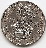 Marea Britanie 1 Shilling 194848 - George VI (Anglia, with &amp;quot;IND:IMP&amp;quot;) KM-863 (1) foto