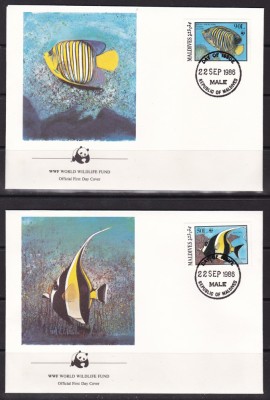 Maldive 1986 fauna marina MI 1198-1201 FDC w19 foto
