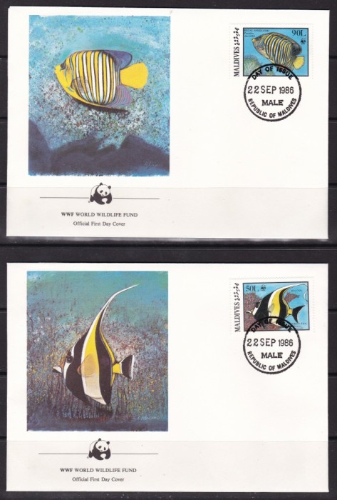 Maldive 1986 fauna marina MI 1198-1201 FDC w19