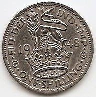 Marea Britanie 1 Shilling 1948 - George VI (Anglia, with &amp;quot;IND:IMP&amp;quot;) KM-863 (3) foto
