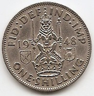 Marea Britanie 1 Shilling 1948 - George VI (Scotia, with &amp;quot;IND:IMP&amp;quot;) KM-864 (5) foto